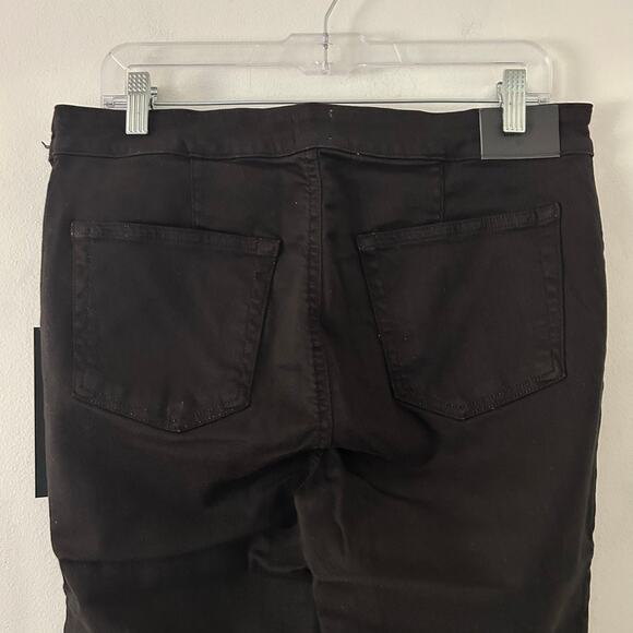 Edwin Women's Lark Pull On Mid-Rise Bootcut Leg Ankle Crop Jeans Black 32 New - Picture 5 of 8